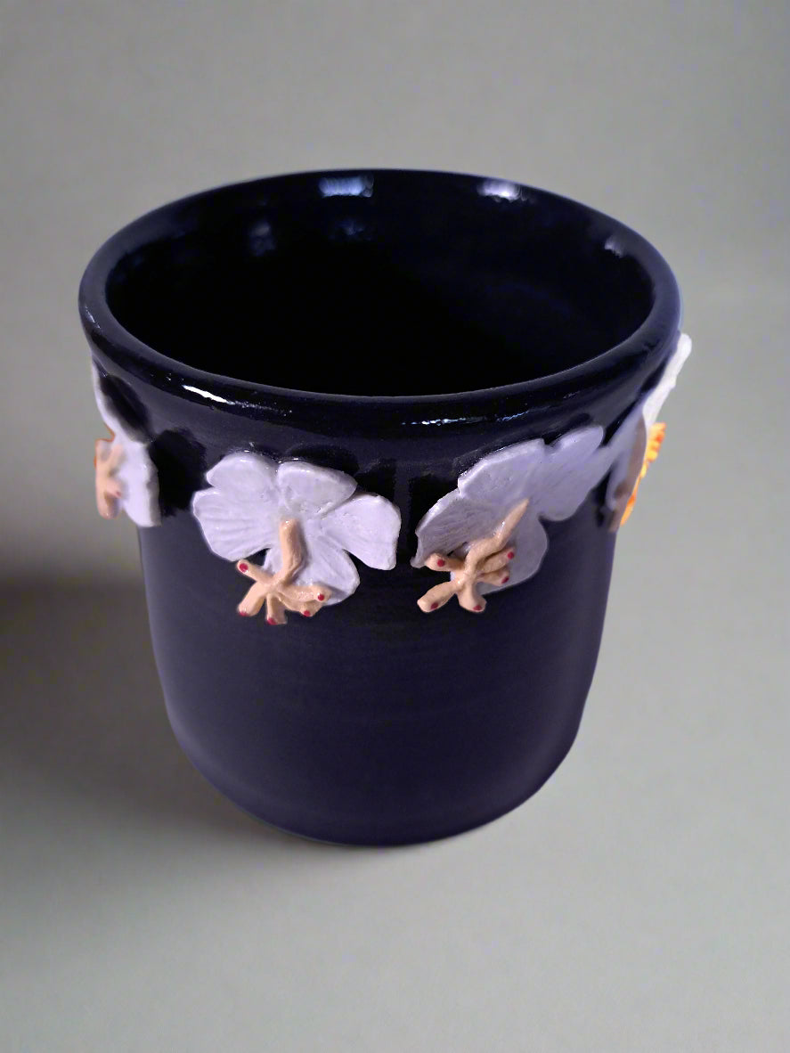 Black & White Hibiscus Vase