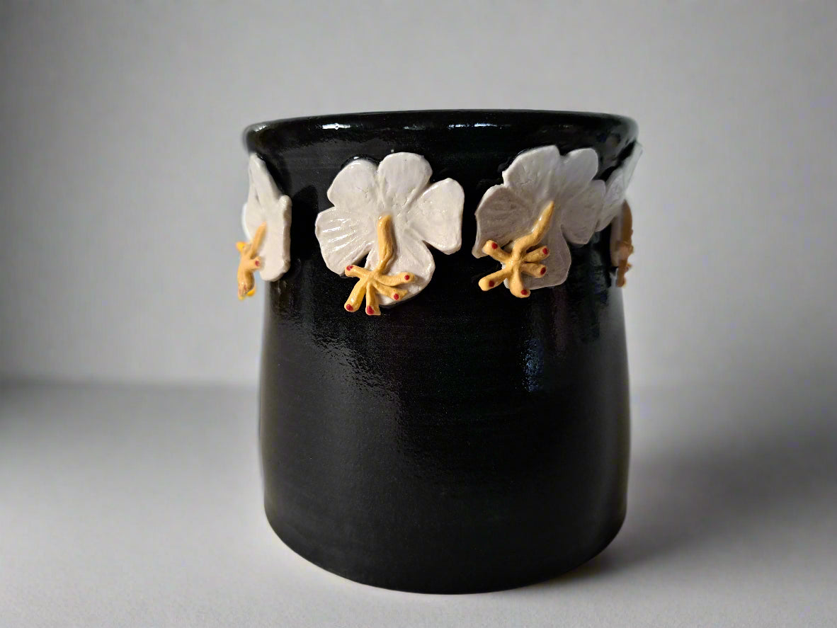 Black & White Hibiscus Vase