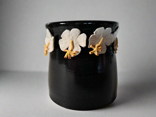 Black & White Hibiscus Vase